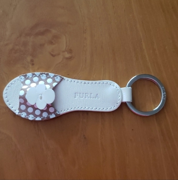Furla White and Brown Polka Dot Keychain - Picture 4 of 7